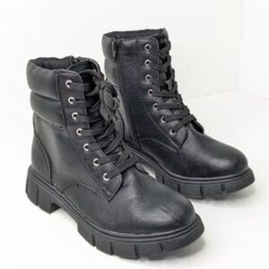 Sincerely Jules Black Combat Boots NEW SZ 2 kids